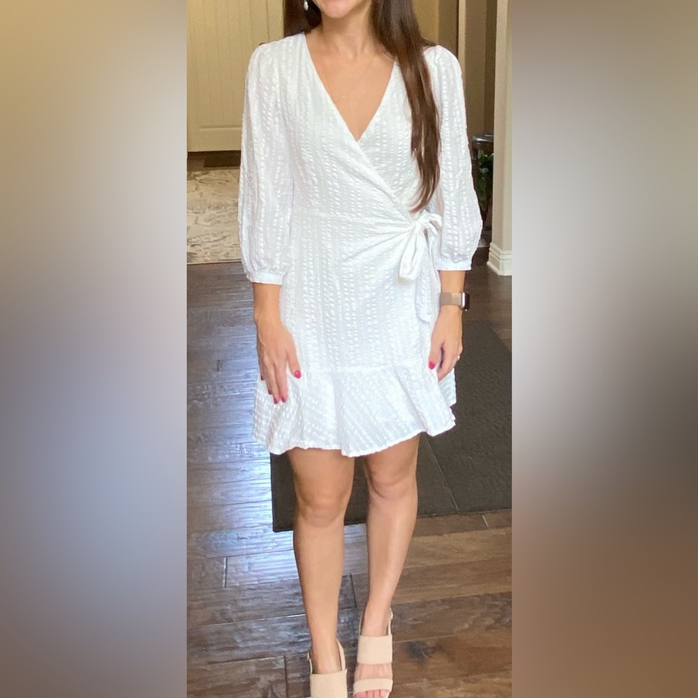 Elegant White Wrap Dress
